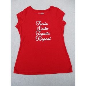 725 Originals T-Shirt Women's Size M Red/White Fiesta Siesta Tequila Repeat